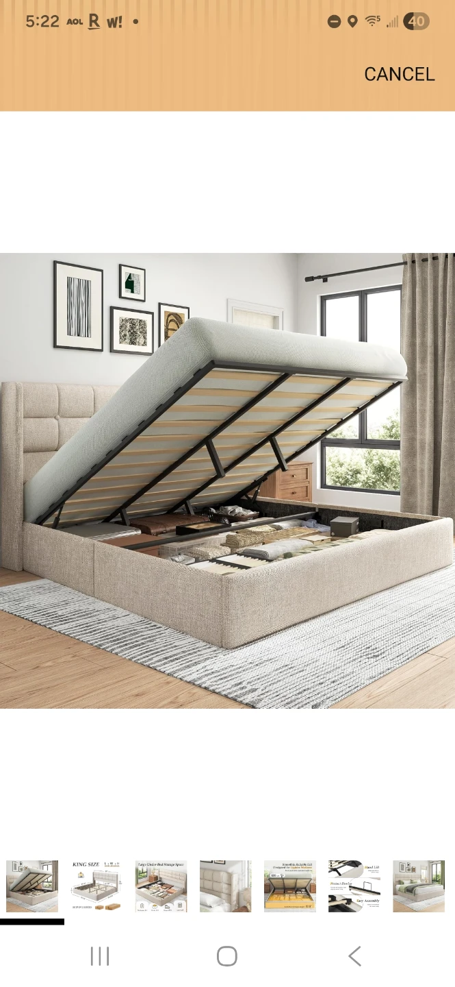 King Size Upholstered Storage Bed Frame - photo 2