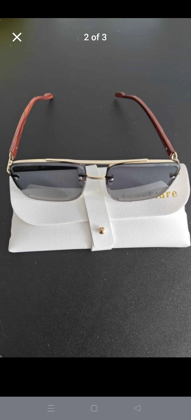 LYNXFLARE Sunglasses with Brown Temples and Gold Frame - photo 2