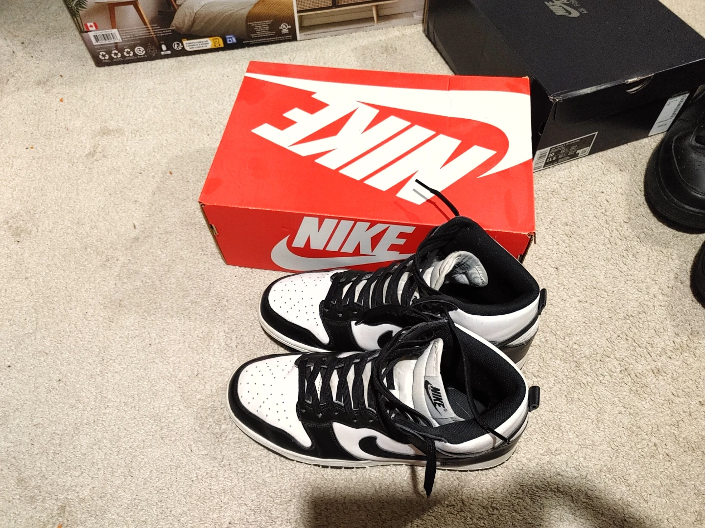 Nike Dunk High Retro Black White Sneakers - photo 4