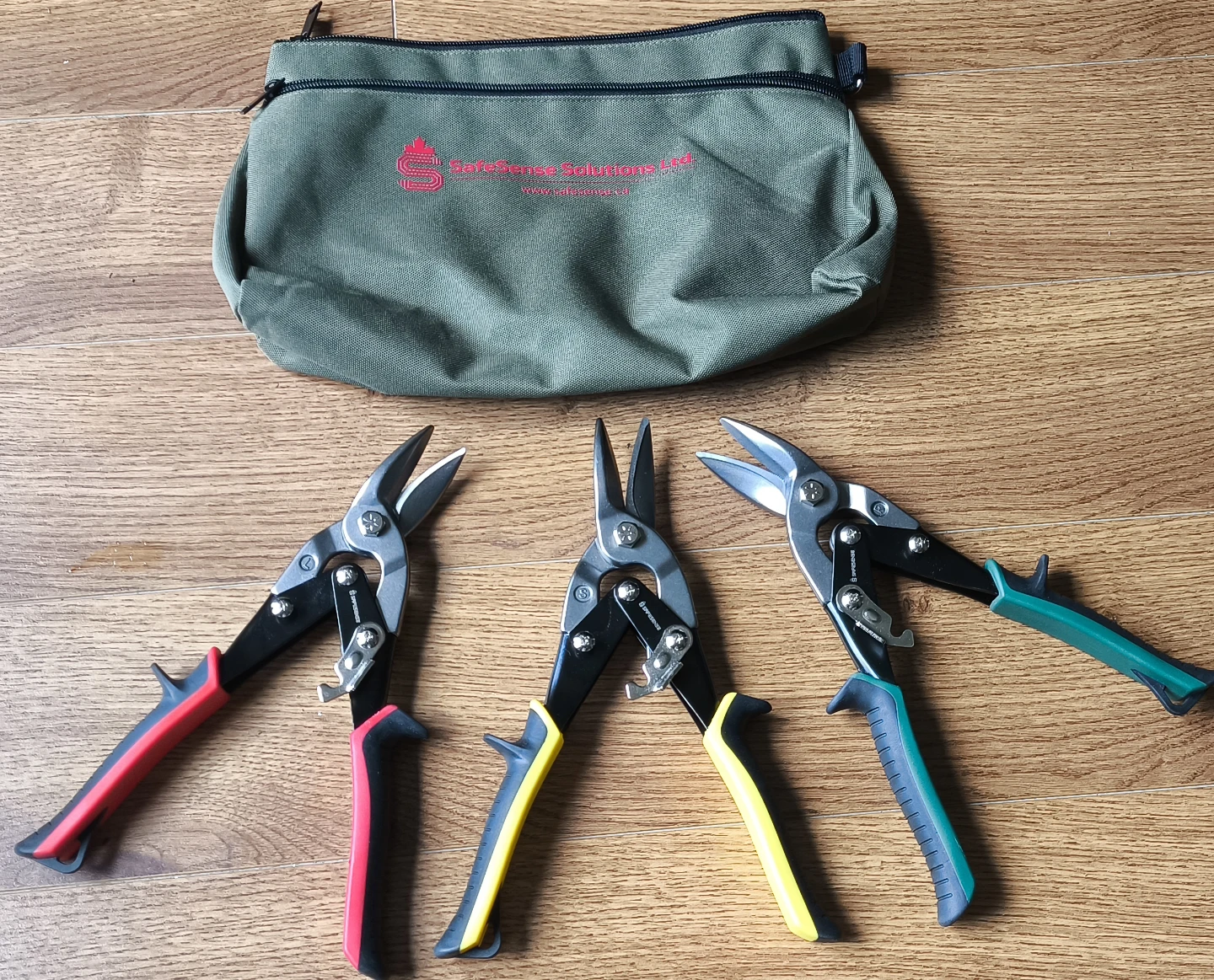 3-Piece Tin Snips Set with Carrying Pouch