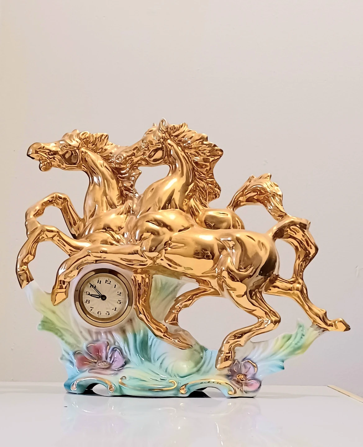 Vtg Italian Porcelain Horses Statue