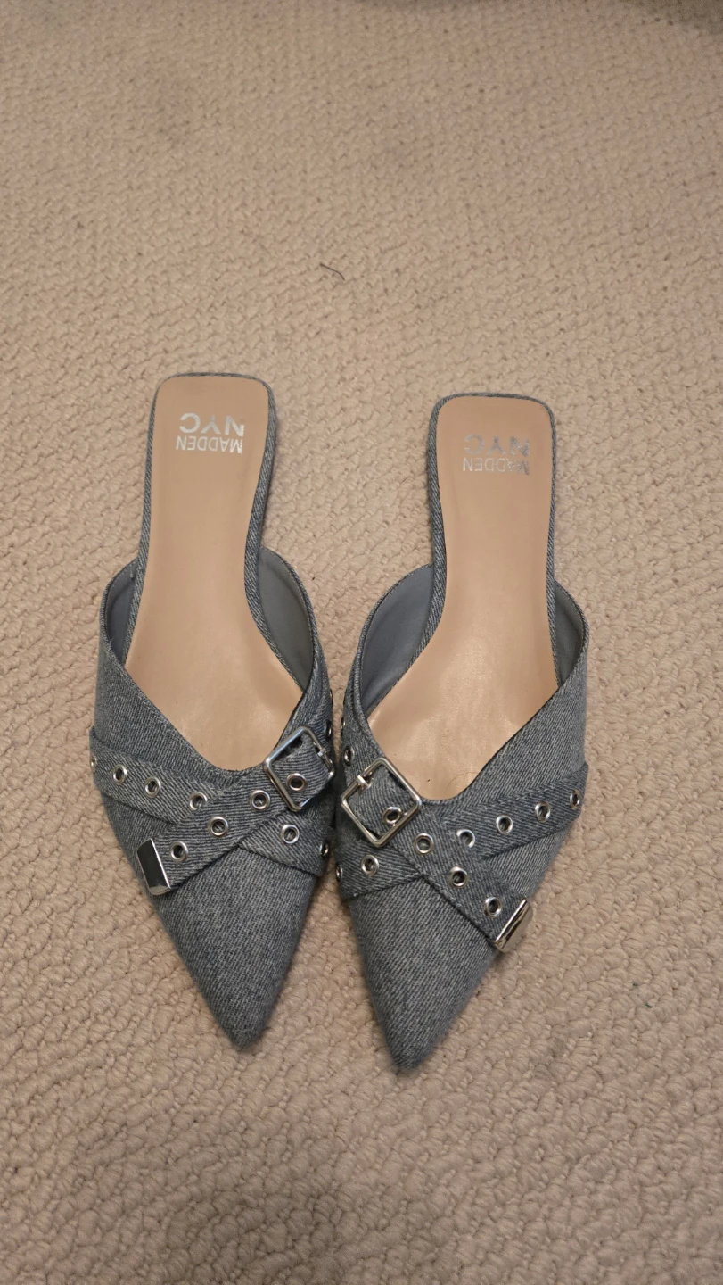 Madden NYC Women's Denim Pointed Toe Mules - photo 2