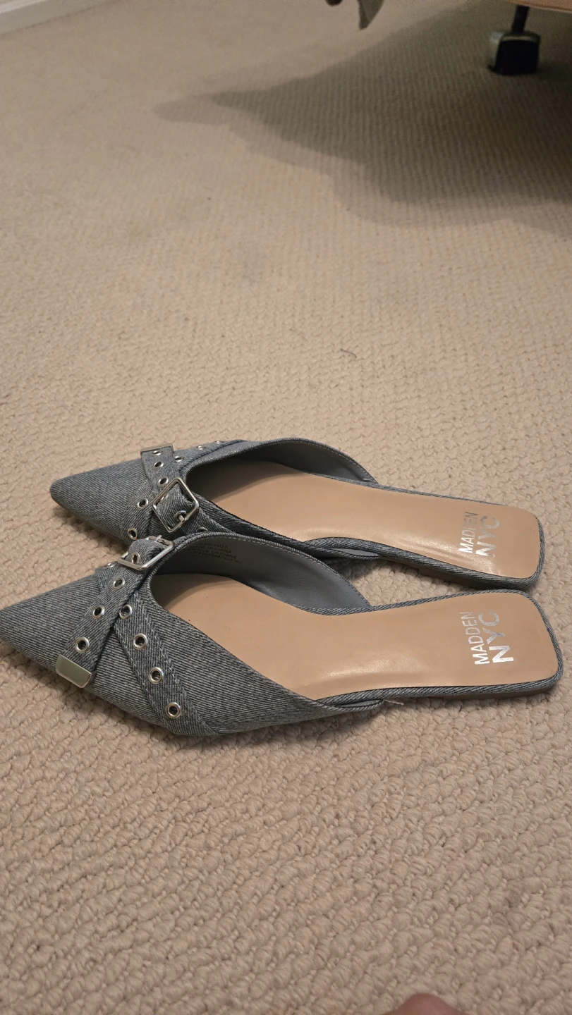 Madden NYC Women's Denim Pointed Toe Mules - photo 3