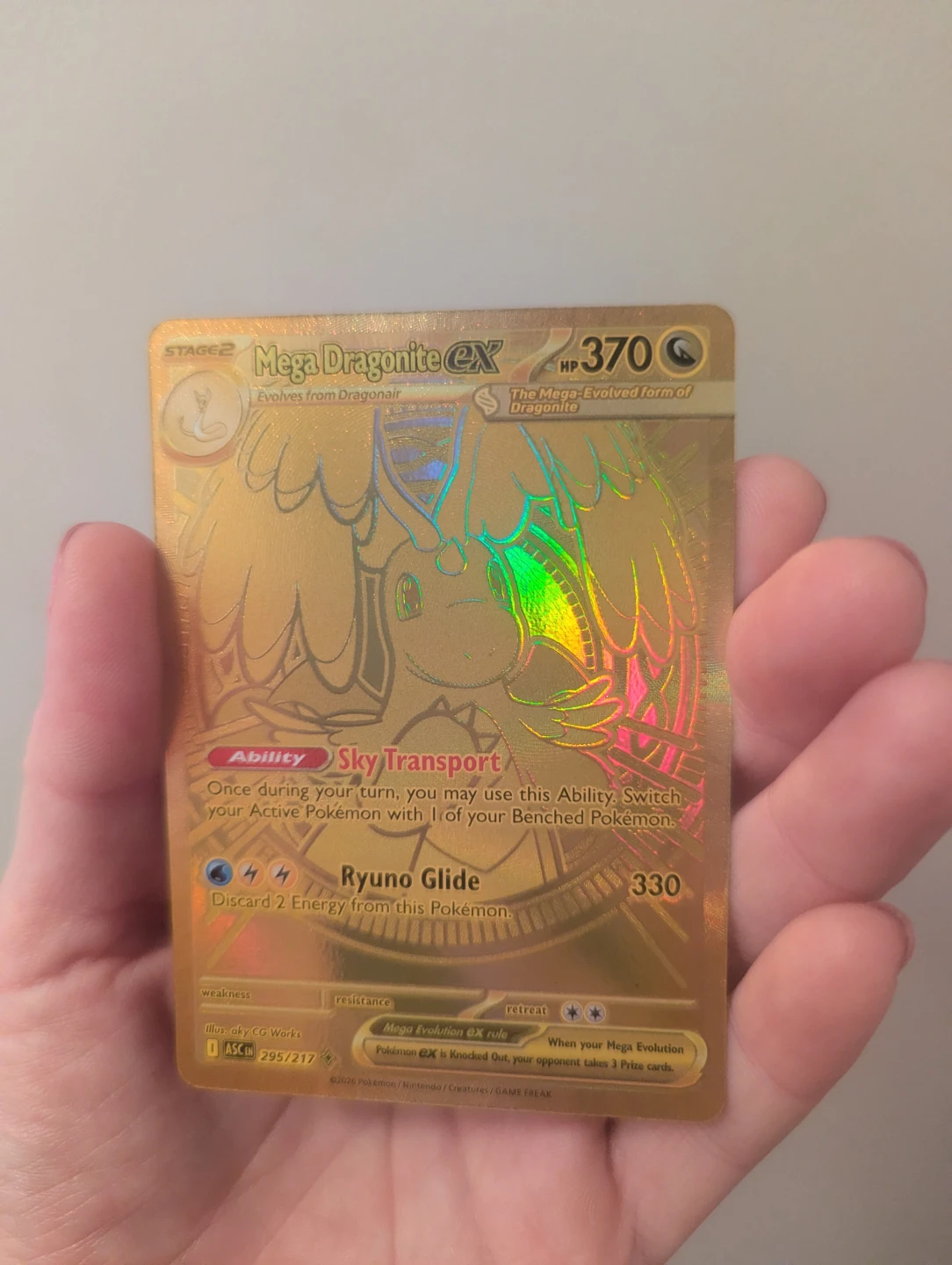 Mega Dragonite EX Gold Pokemon Card