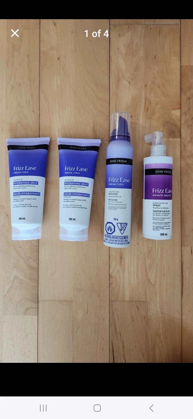 John Freida Frizz Ease Curls Jelly, Reviver Mousse, Smooth Spray