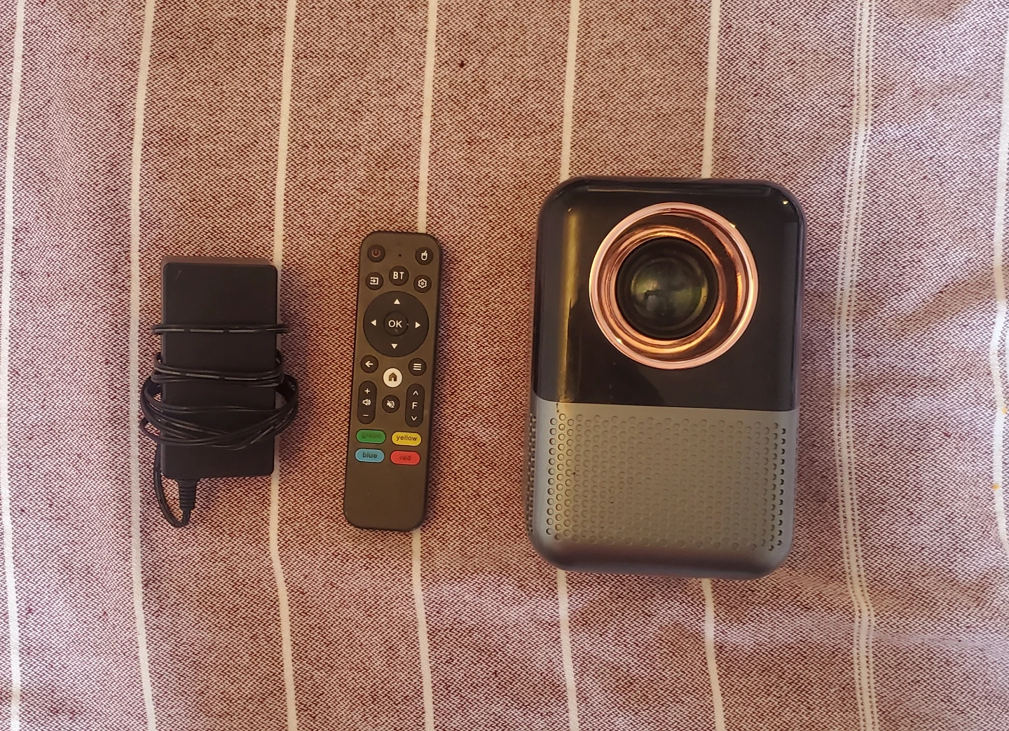 Portable Mini Projector with Remote Control and Power Adapter