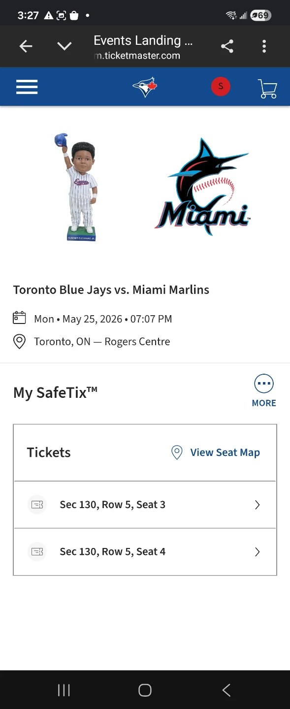 Selling TWO Blue Jays Tickets May 25