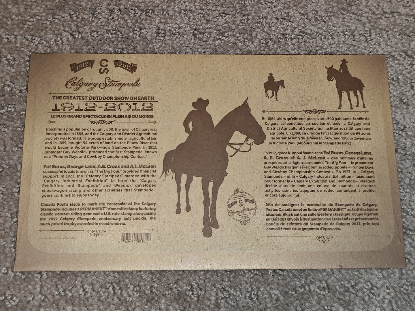 First Day Covers FDC - Calgary Stampede Centennial 1912–2012 - photo 4