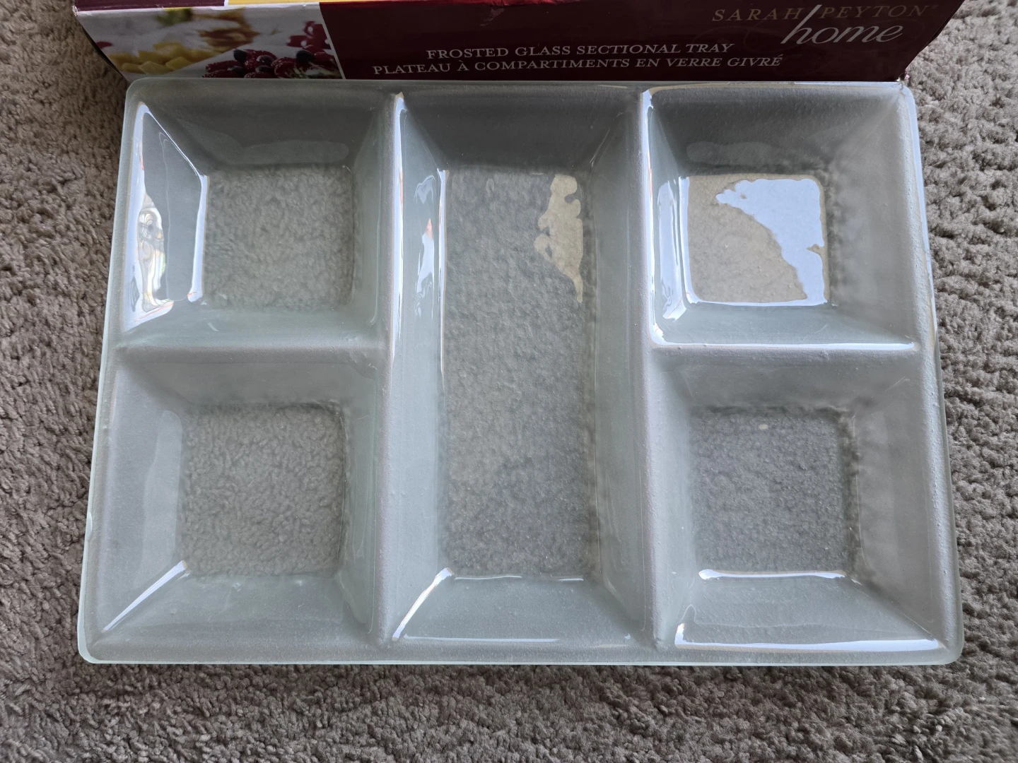Sarah Peyton frosted glass sectional  serving tray - photo 3