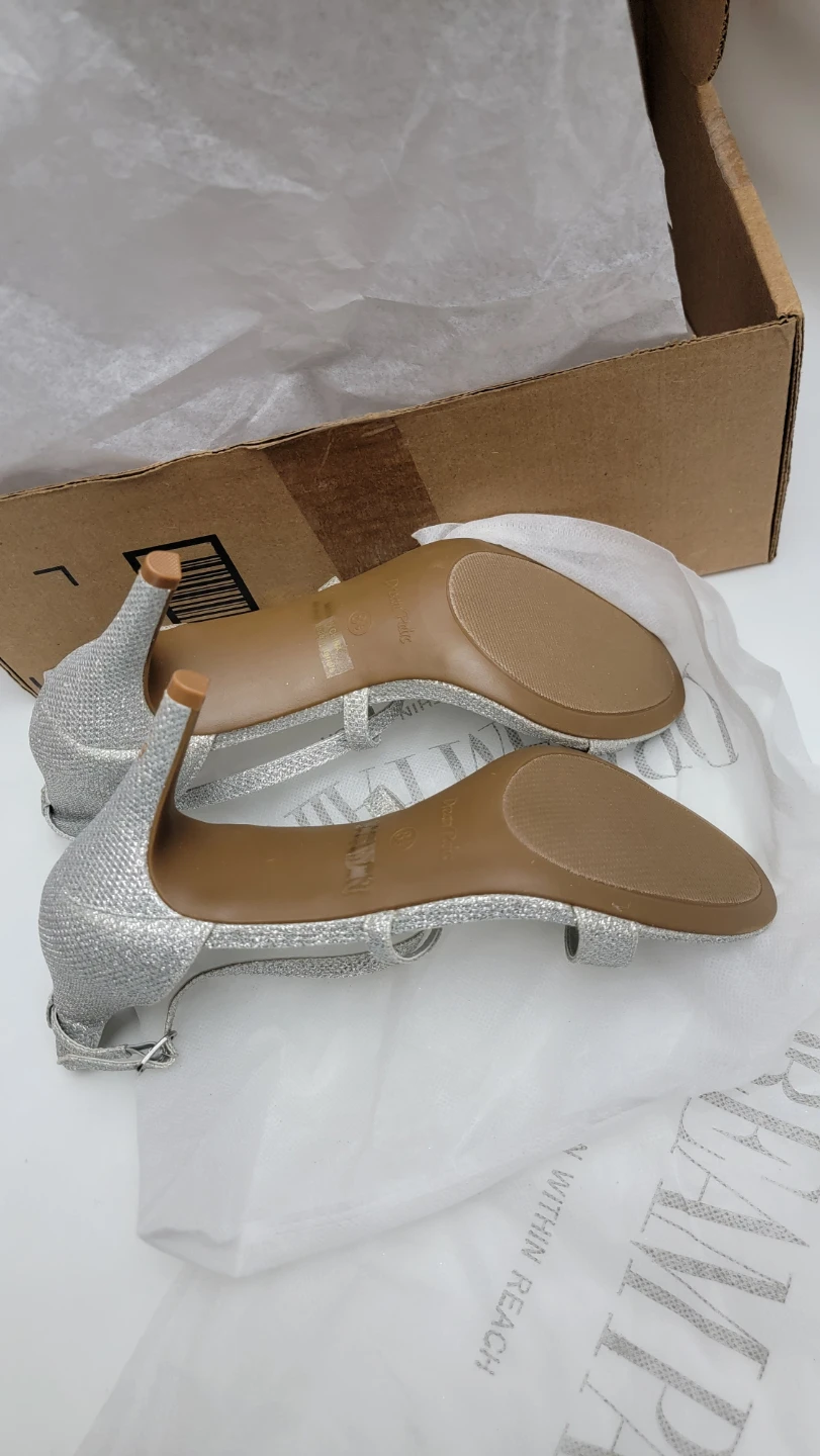 Dream Pairs Dolce Silver Glitter Heels Women’s Size 8.5 Open Toe - photo 4