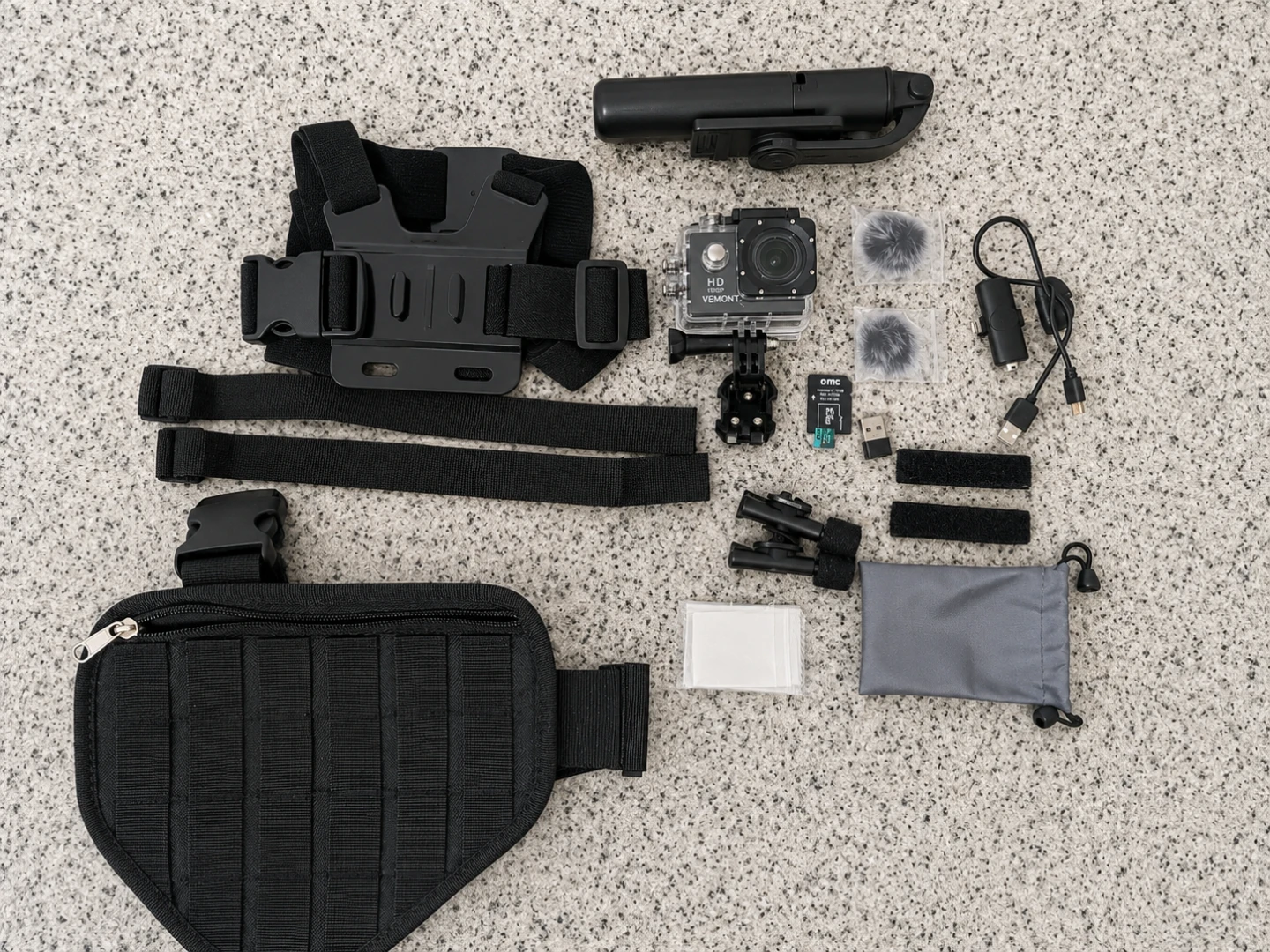 HD Vemont Action Camera Accessory Kit with camera