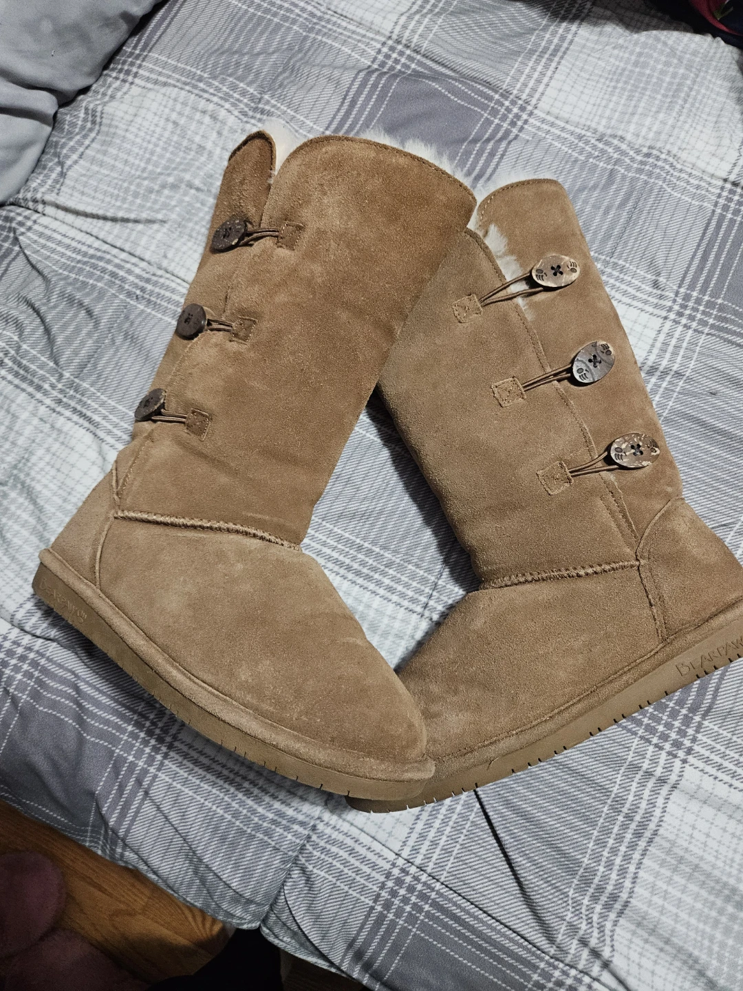 Bearpaw Brown Suede Button Boots