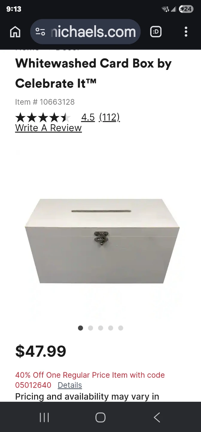 Celebrate It Whitewashed Card Box