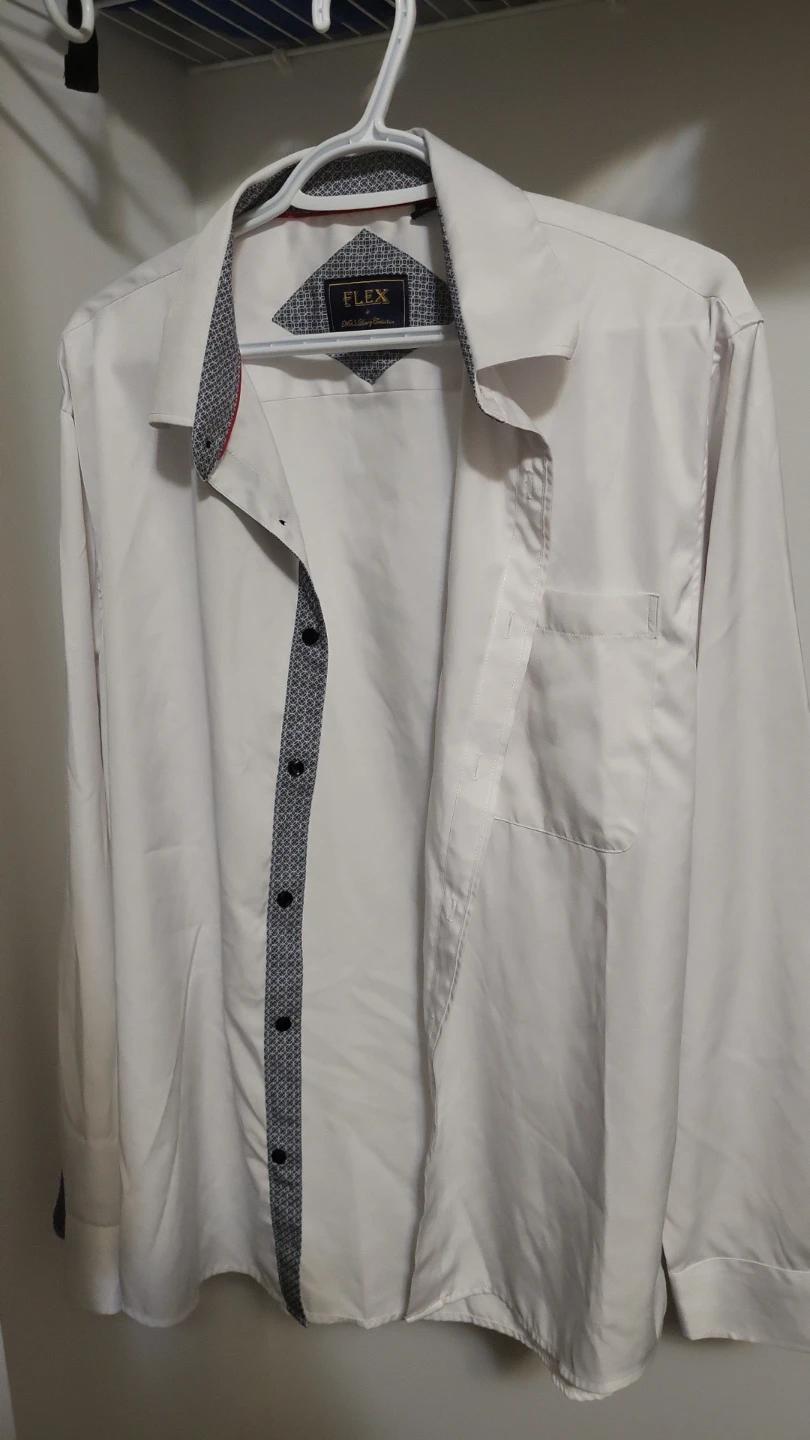 FLEX Men's White Dress Shirt