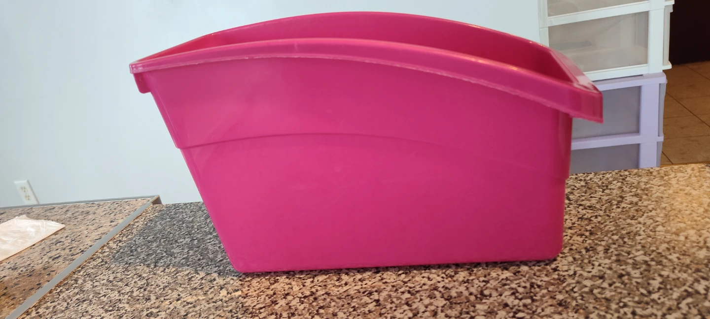 Pink Plastic Storage Bin Organizer