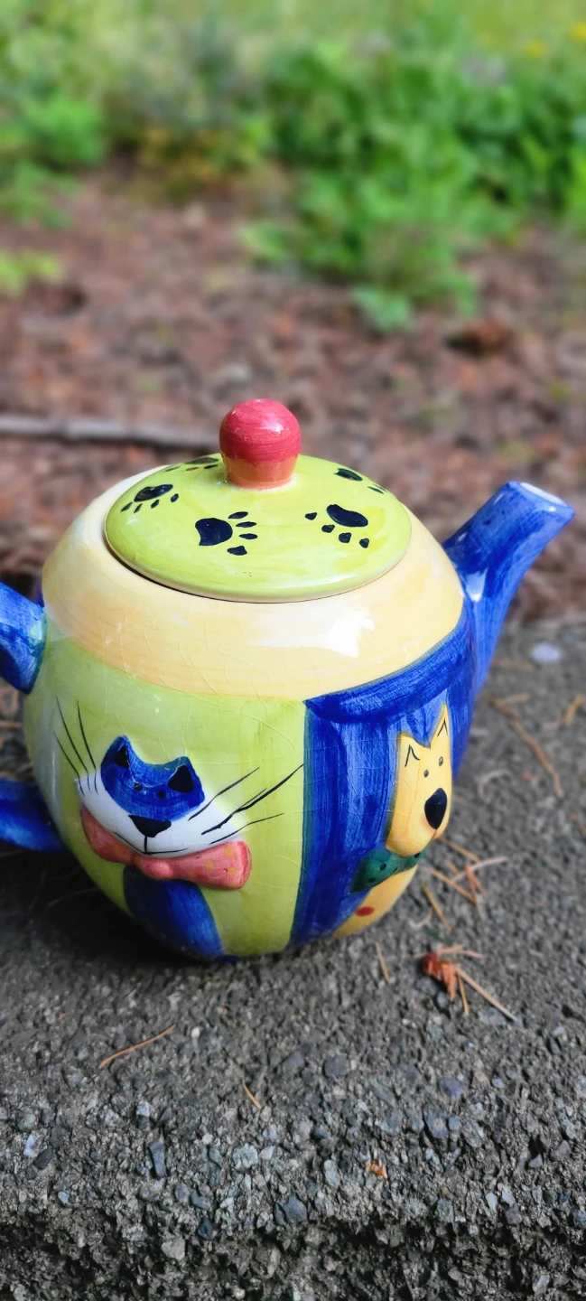 Cute Hand-Painted Cat & Dog Teapot - photo 5