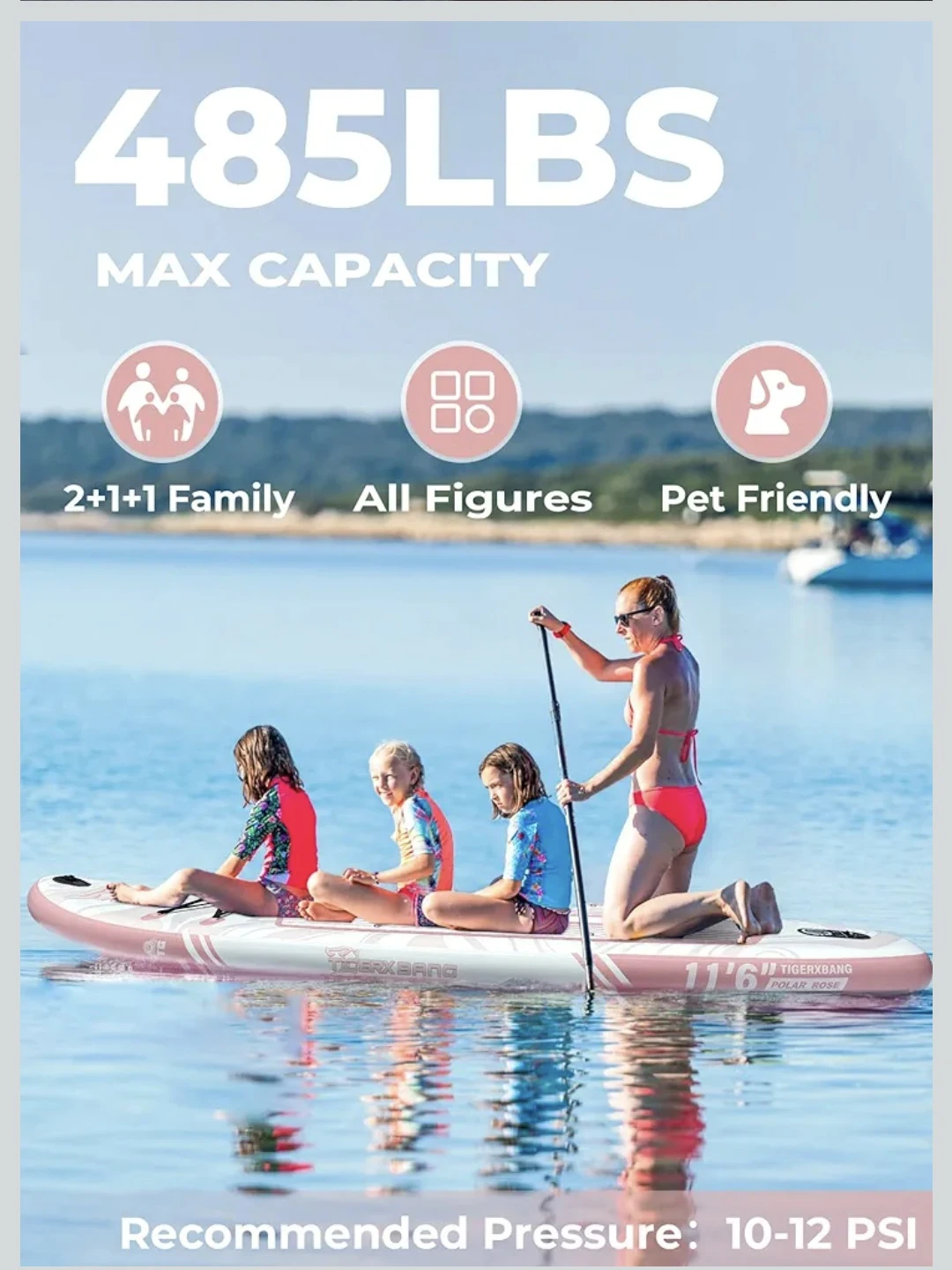 TIGERBANG 11'6" Inflatable Paddle Board - Pink - photo 3