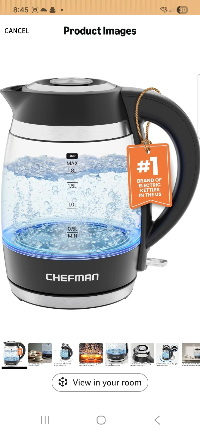 Chefman Electric Glass Kettle 1.8L - photo 2