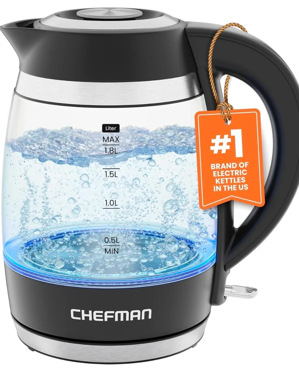 Chefman Electric Glass Kettle 1.8L - photo 5