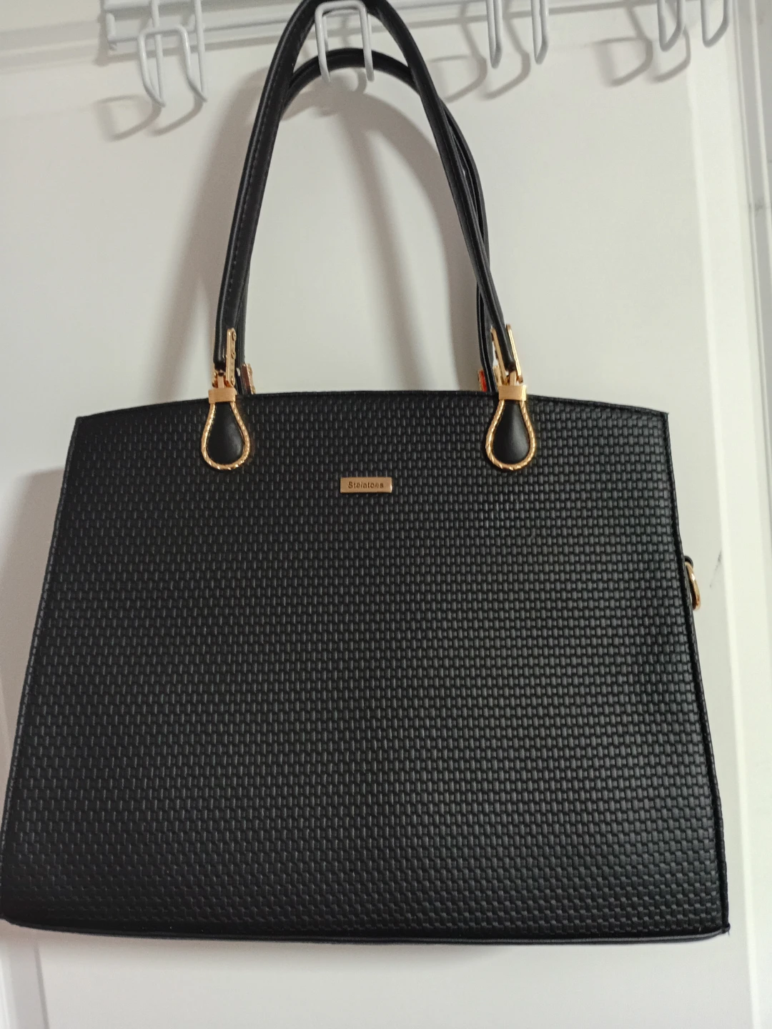 Black Faux Leather Handbag