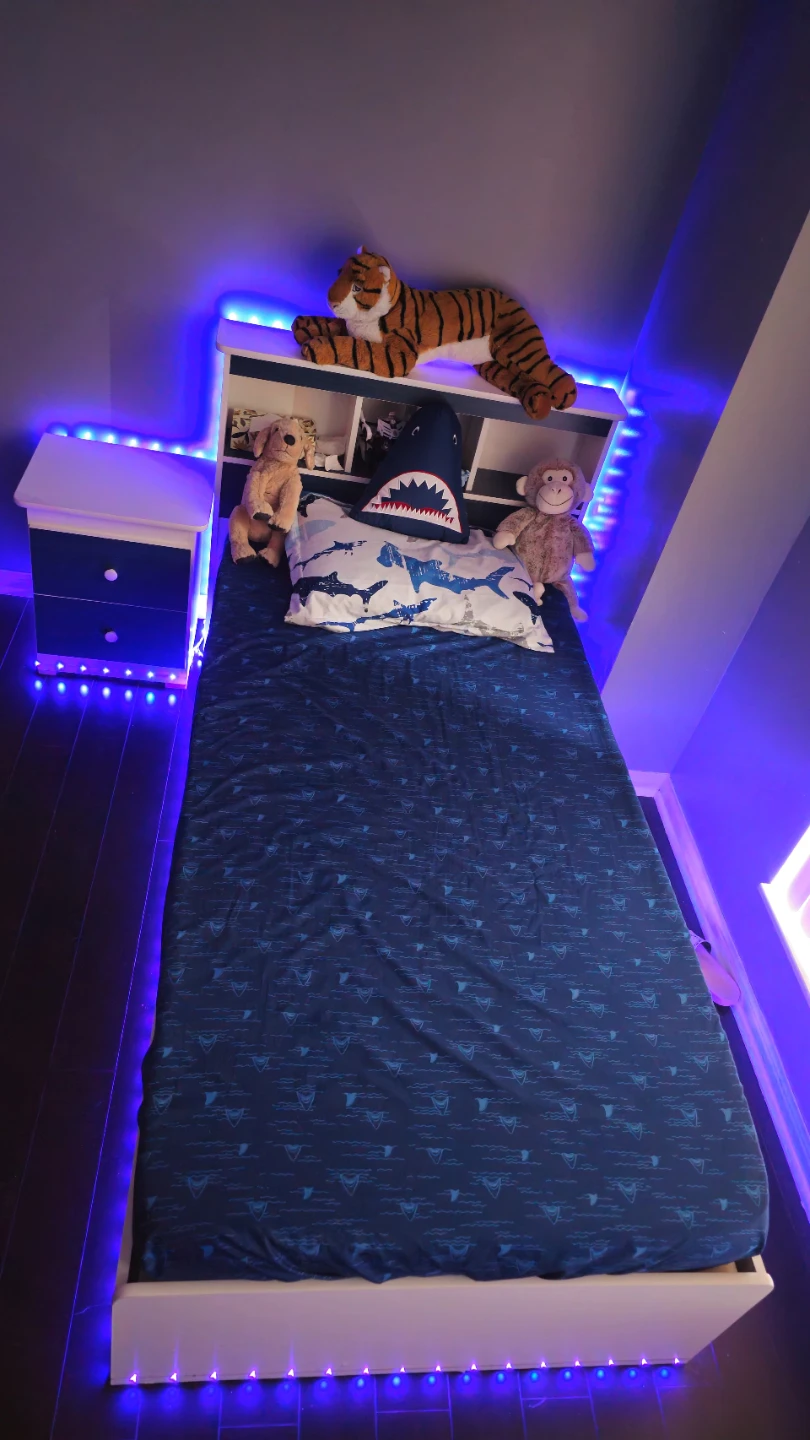 White and Blue 2-Drawer Nightstand - photo 2