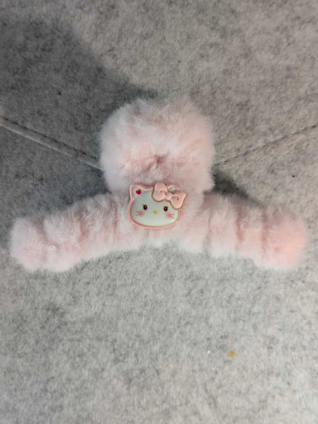 Pink Hello Kitty Fuzzy Claw Clip Hair Accessory