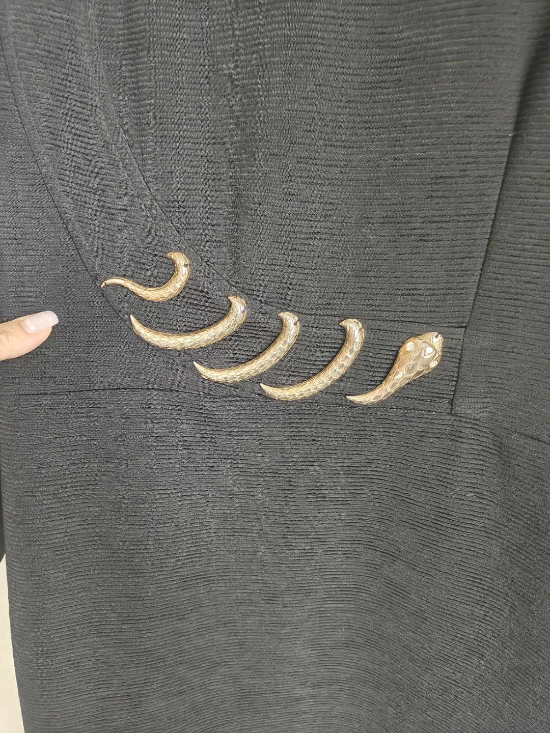 Joseph Ribkoff Black Dress with Snake Detail - photo 3