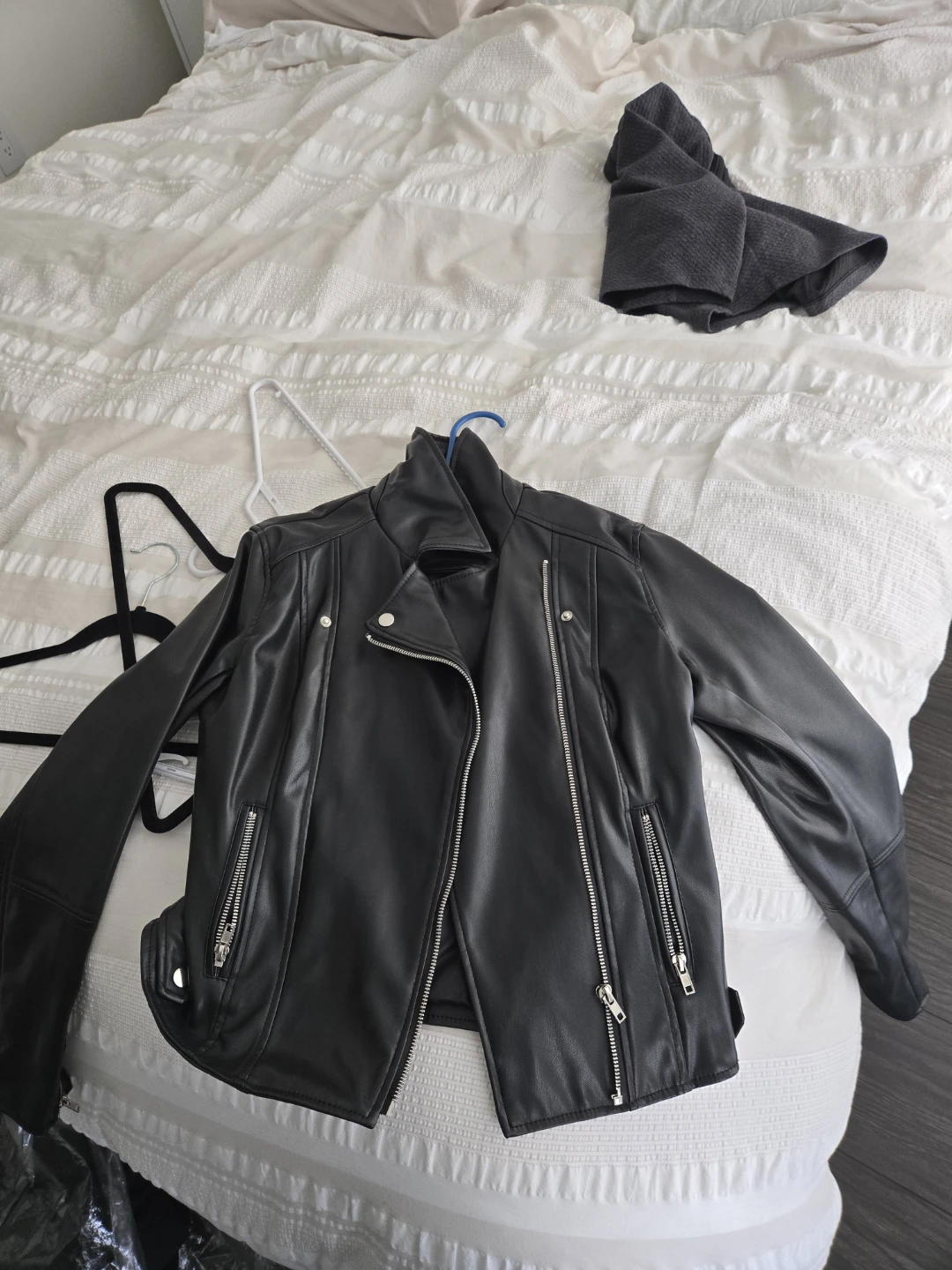 Black Faux Leather Moto Jacket