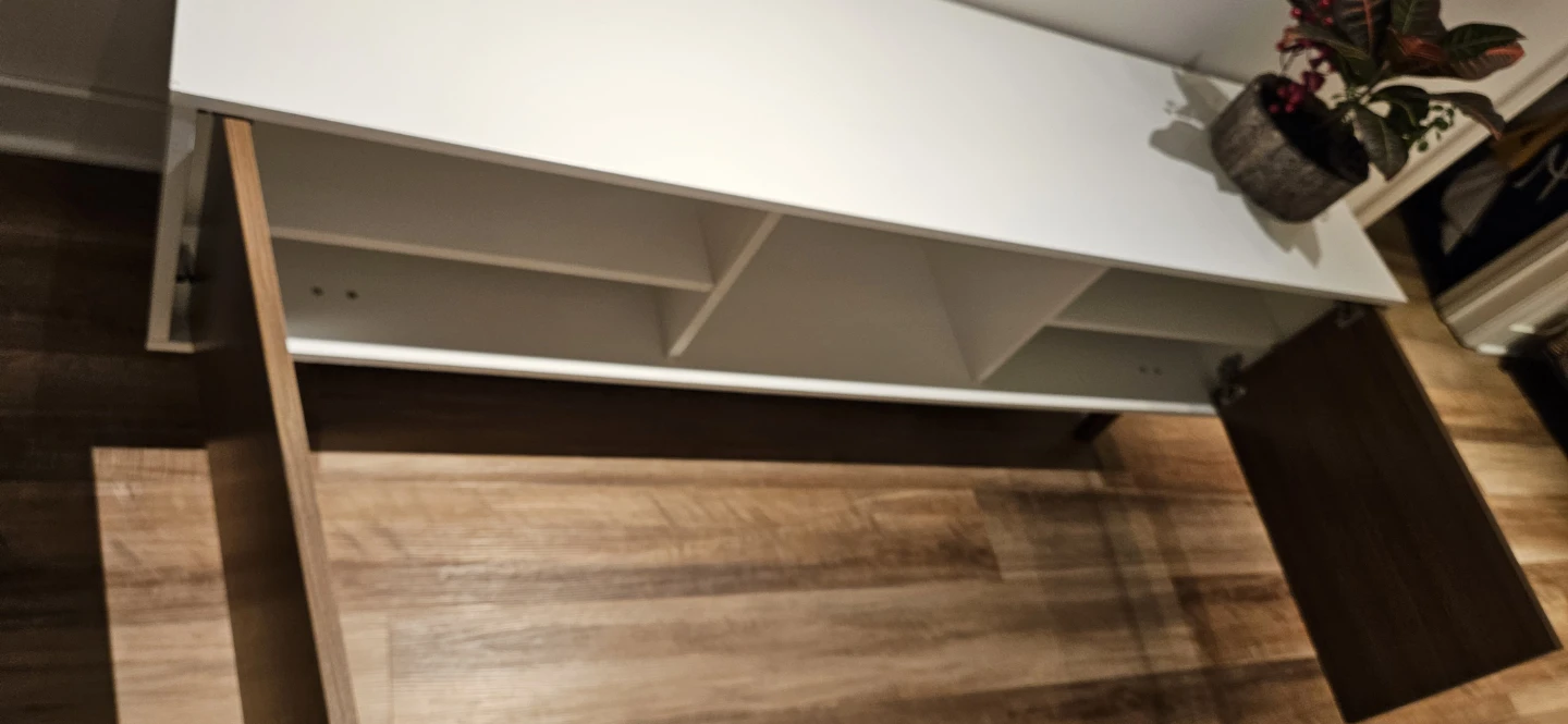 White and Walnut Media Console - photo 5