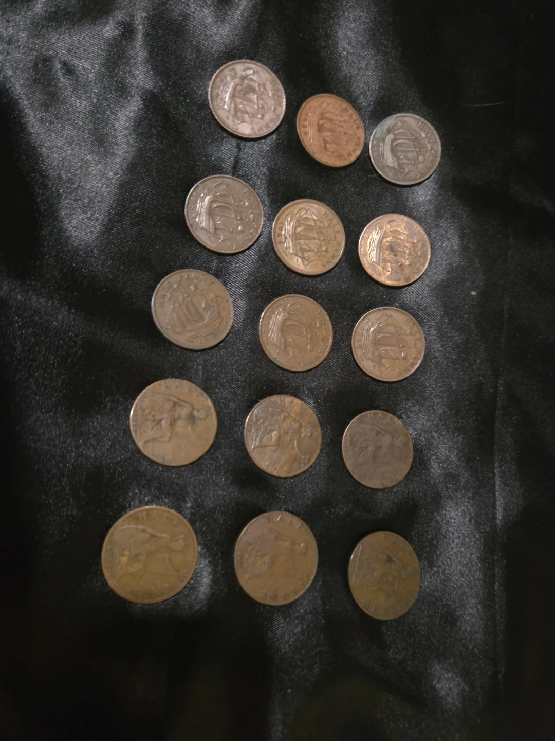 Collection of 15 half penny