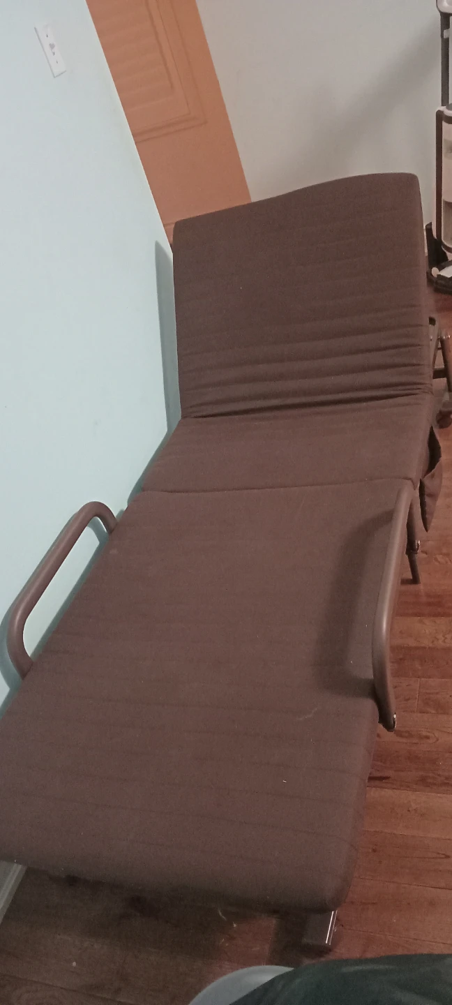 Portable Brown Folding Bed/ Chair with Wheels - photo 2