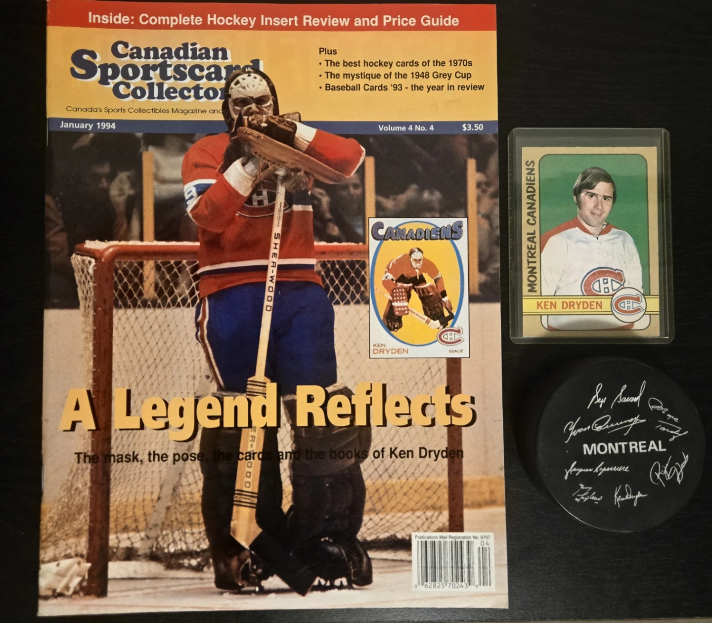 Vintage 1970's Ken Dryden Mtl Can. 3 Pc. Lot