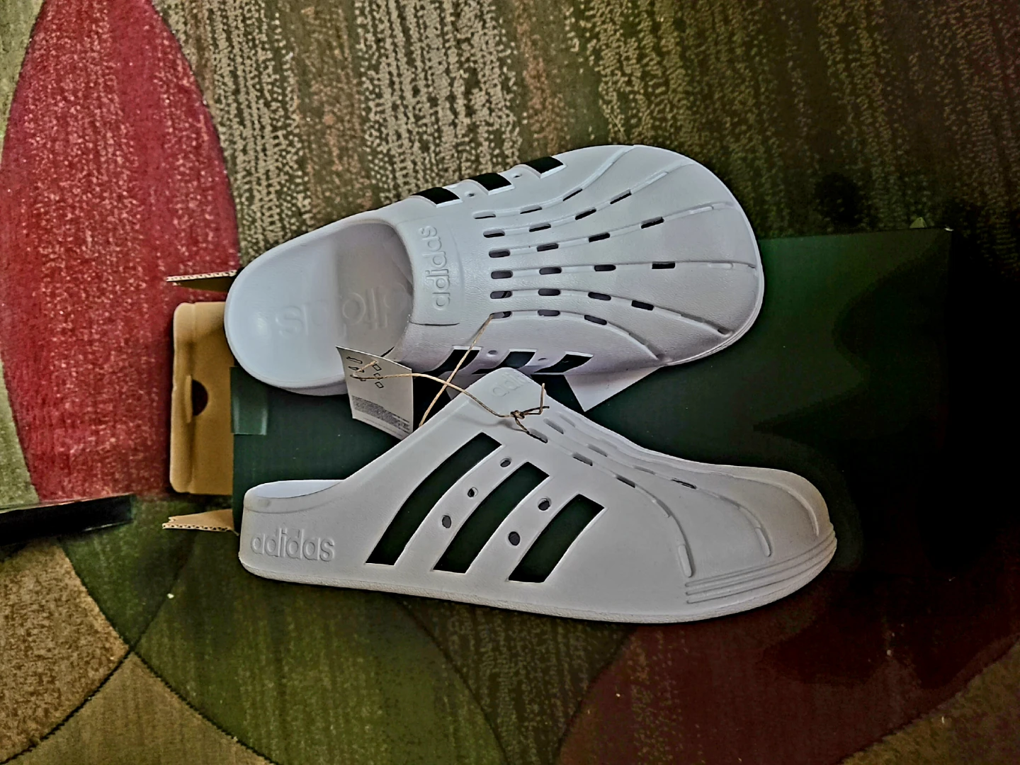 Womam Adidas White Slides Clogs size 9 - photo 2
