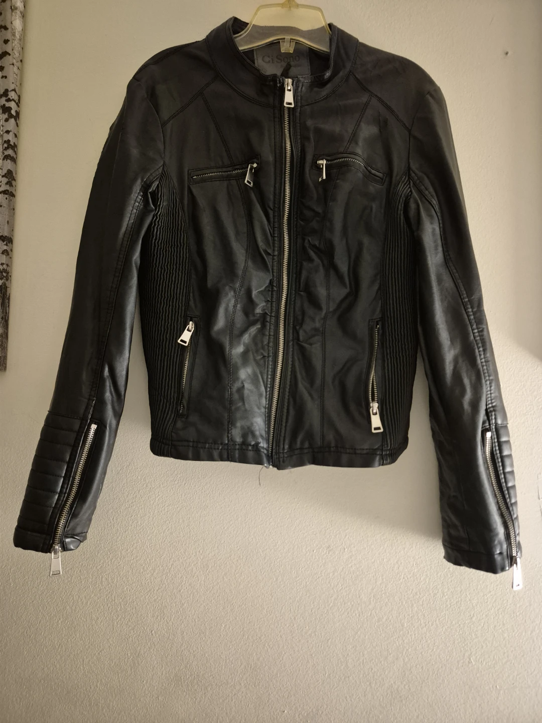 Ci Sono Black Faux Leather Moto Jacket