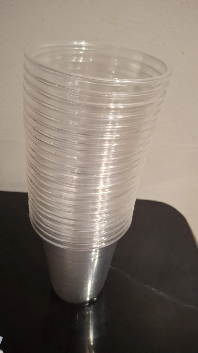 Stack of Clear Plastic Cups -22 cups