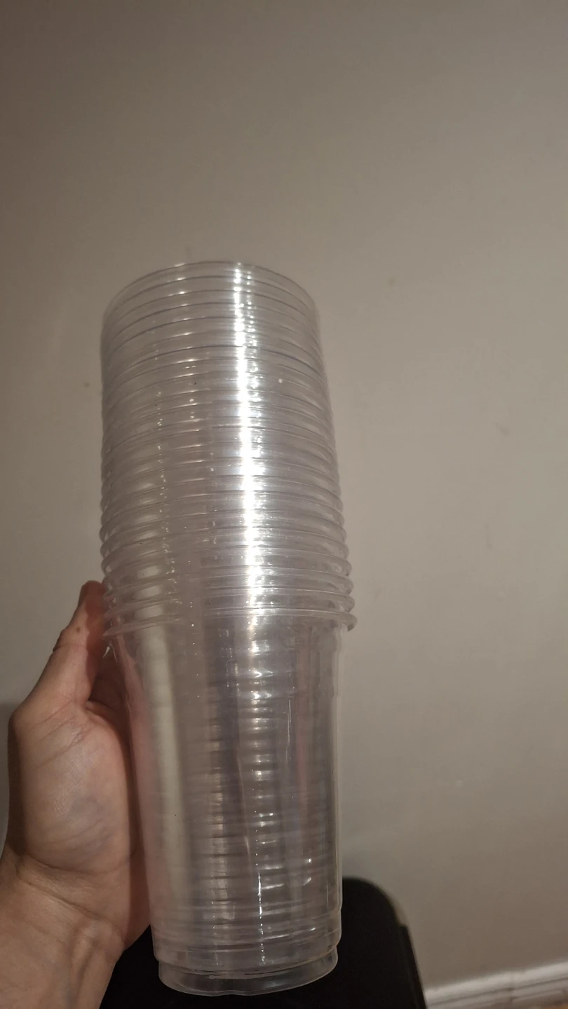 Stack of Clear Plastic Cups -22 cups - photo 2
