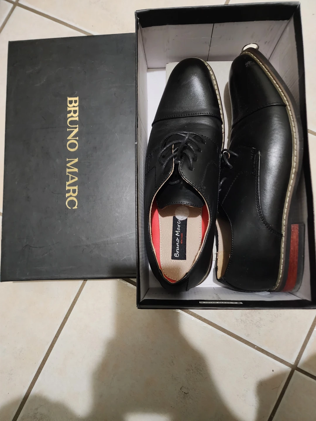 Bruno Marc Black Leather Dress Shoes - Size 11