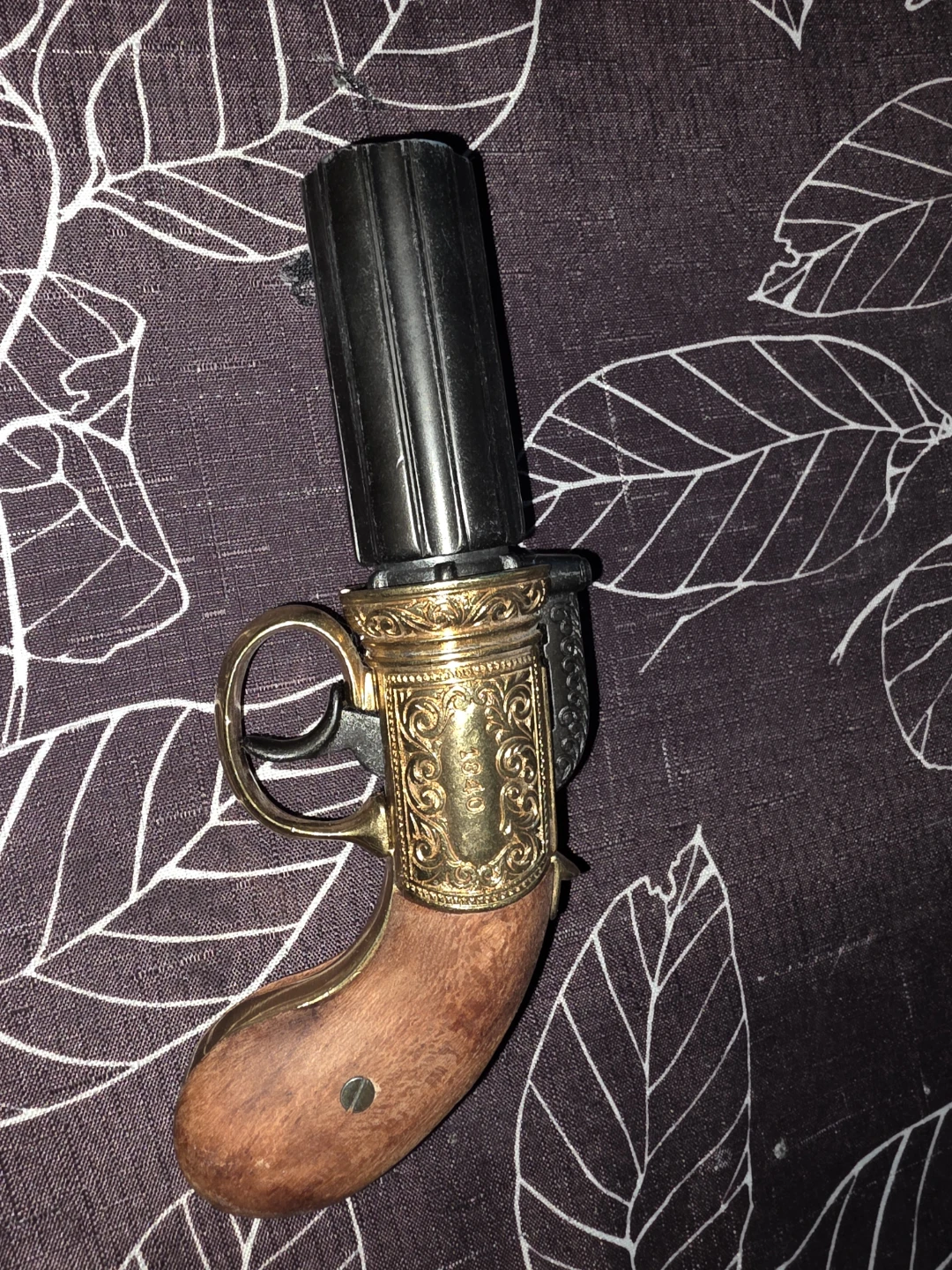 Brass and Wood Decorative Revolver - photo 2