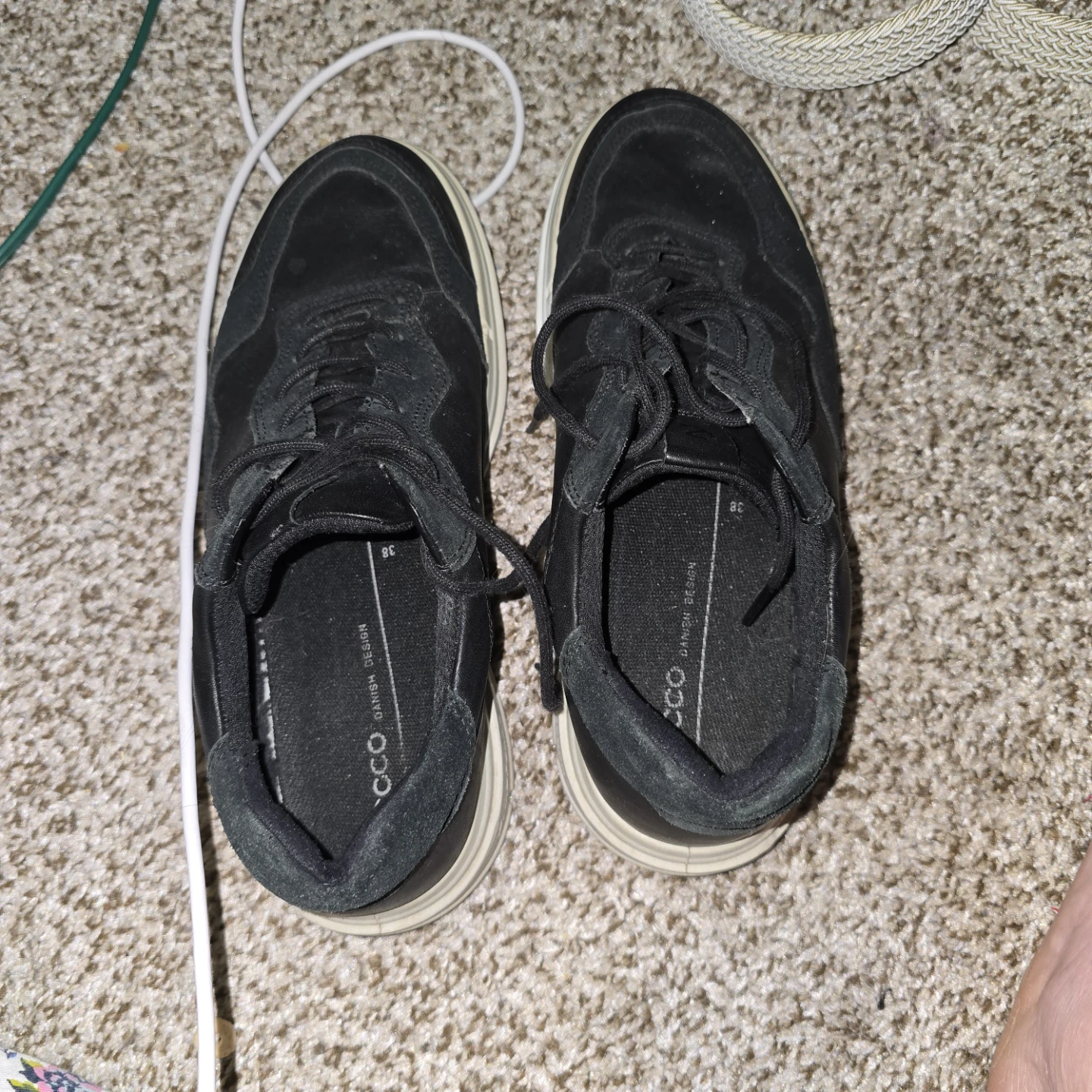 ECCO Black Leather Sneakers Size 38