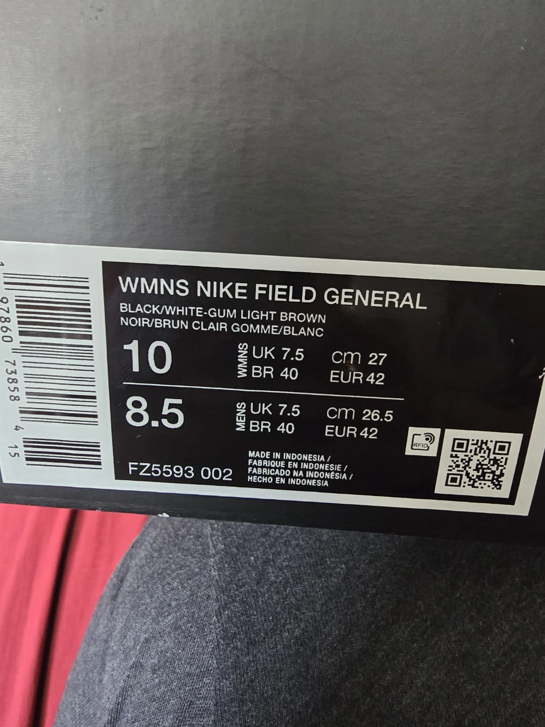 Nike Field General Women's Shoes Black/White Size 10 - photo 3