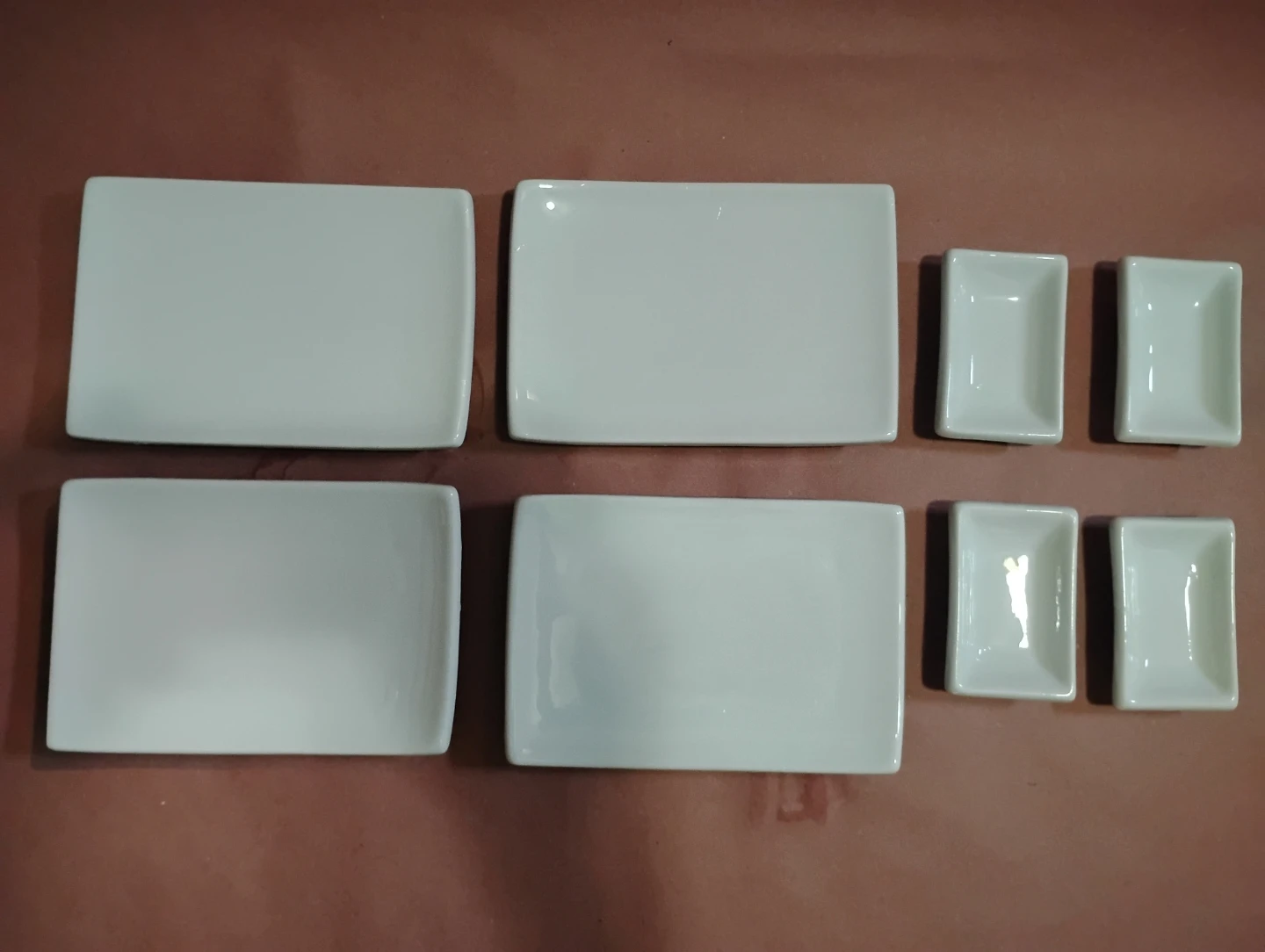 8 piece ceramic sushi plate set.