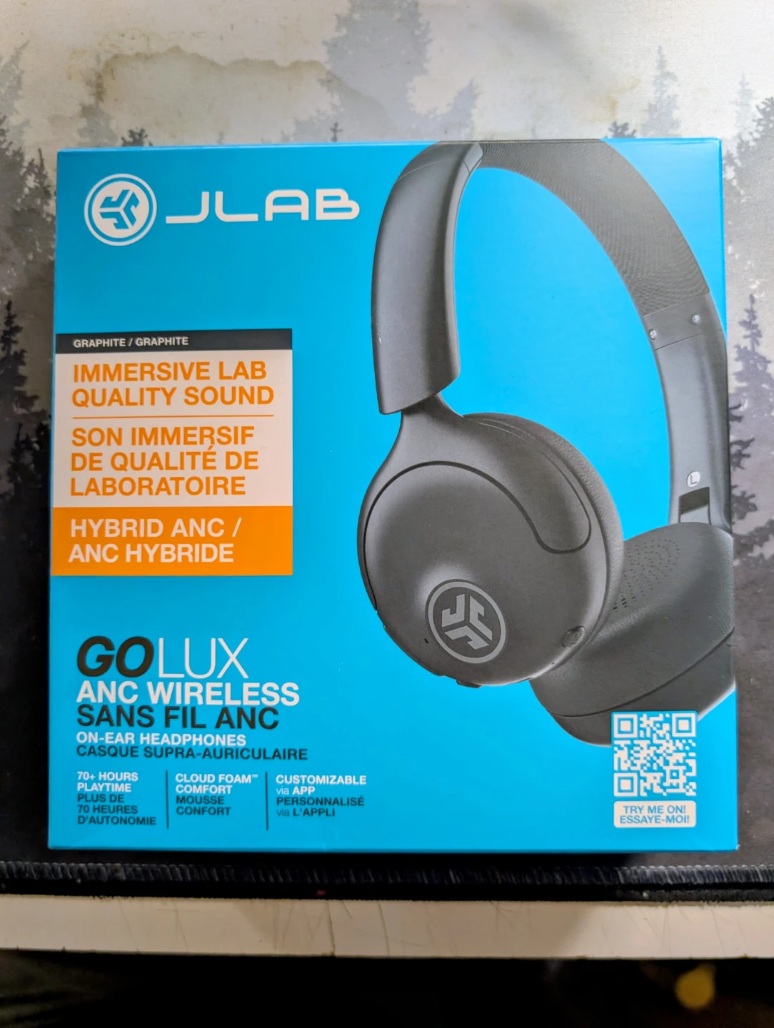 JLab GoLux ANC Wireless On-Ear Headphones Graphite