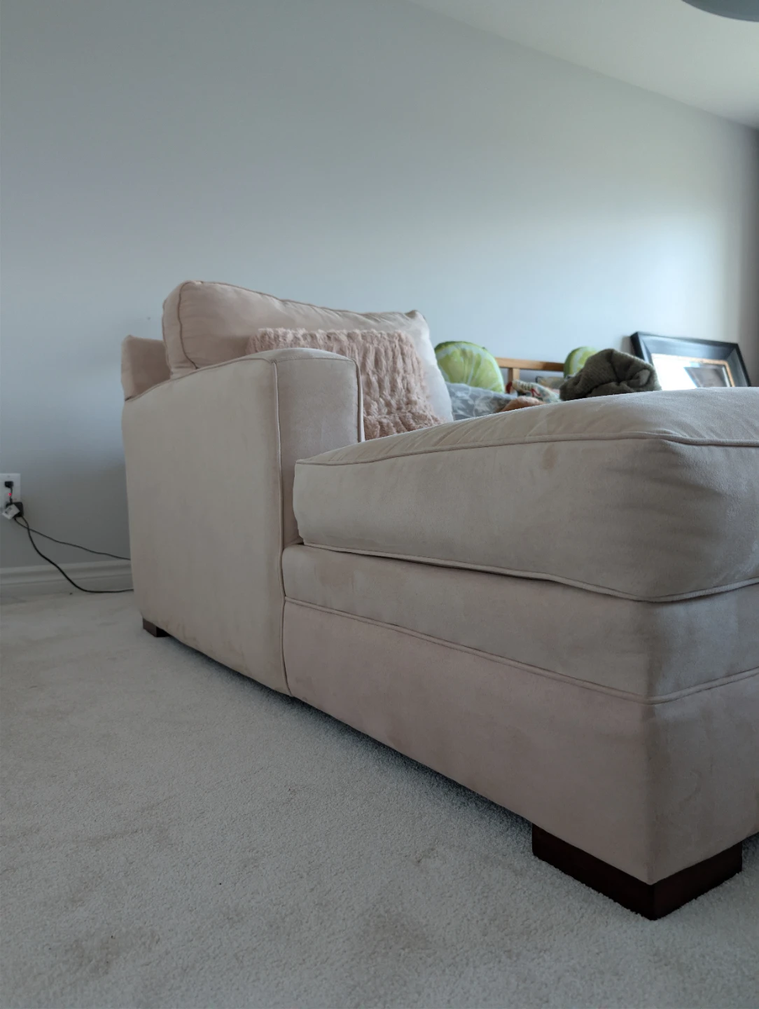 Beige Chaise Lounge Chair with Pillow - photo 2