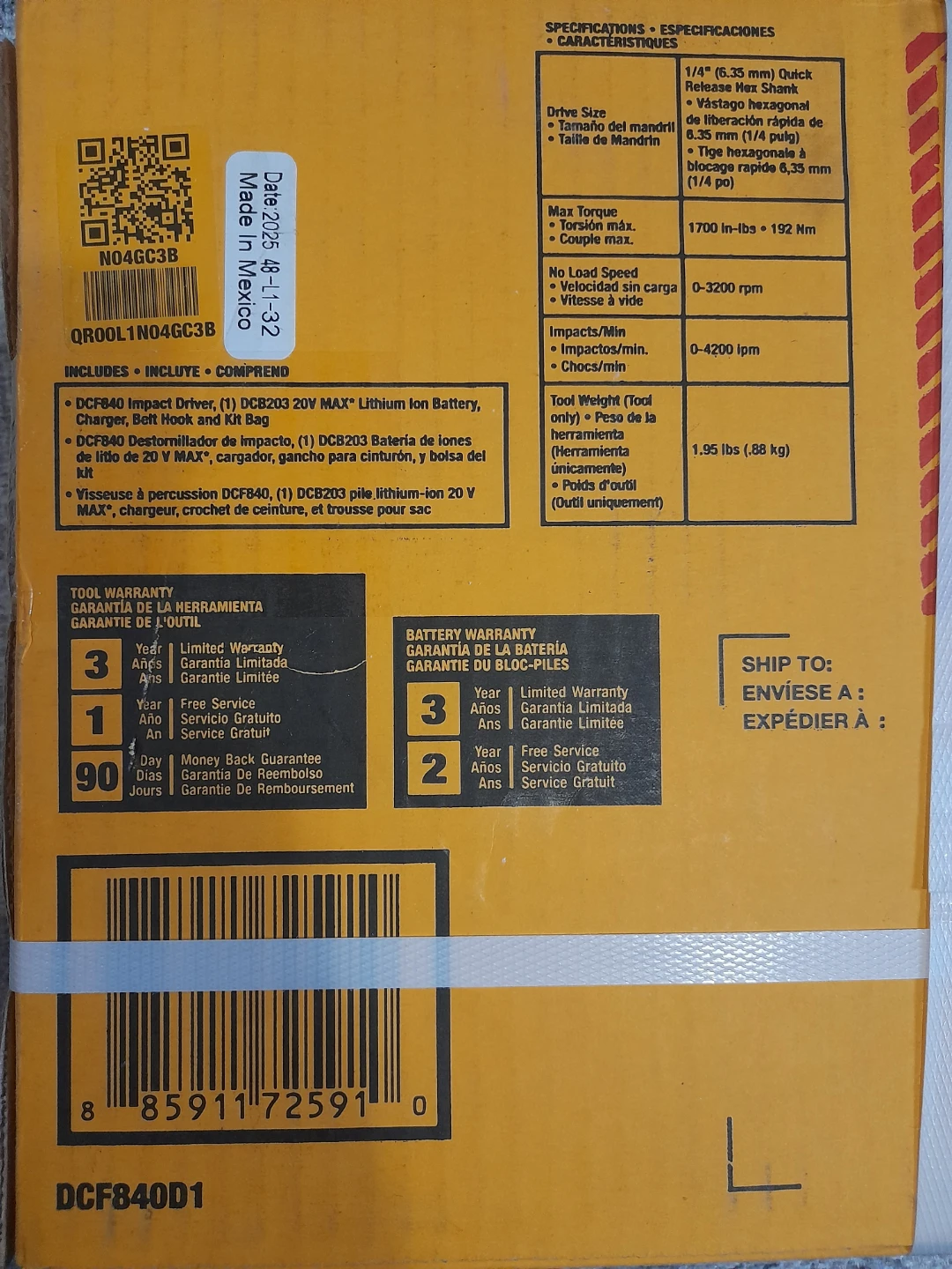 DeWalt DCF840D1 20V MAX XR Impact Driver Kit - photo 3