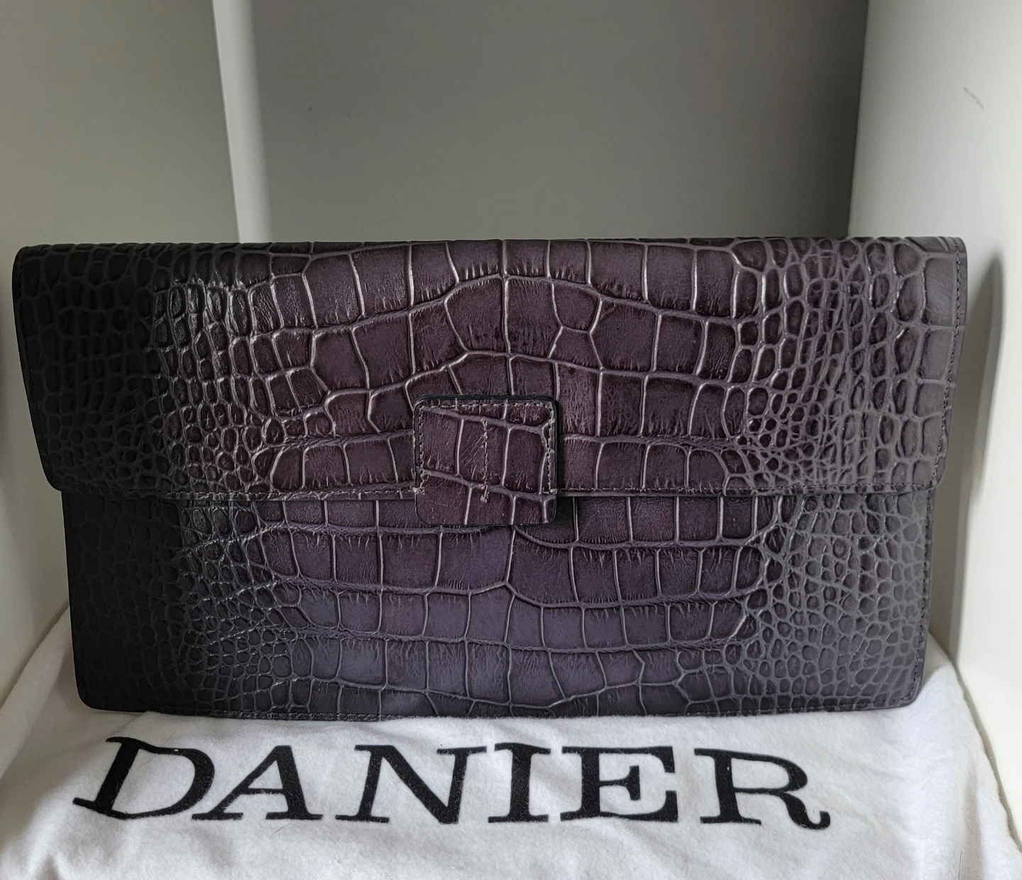 Danier Crocodile Embossed Clutch