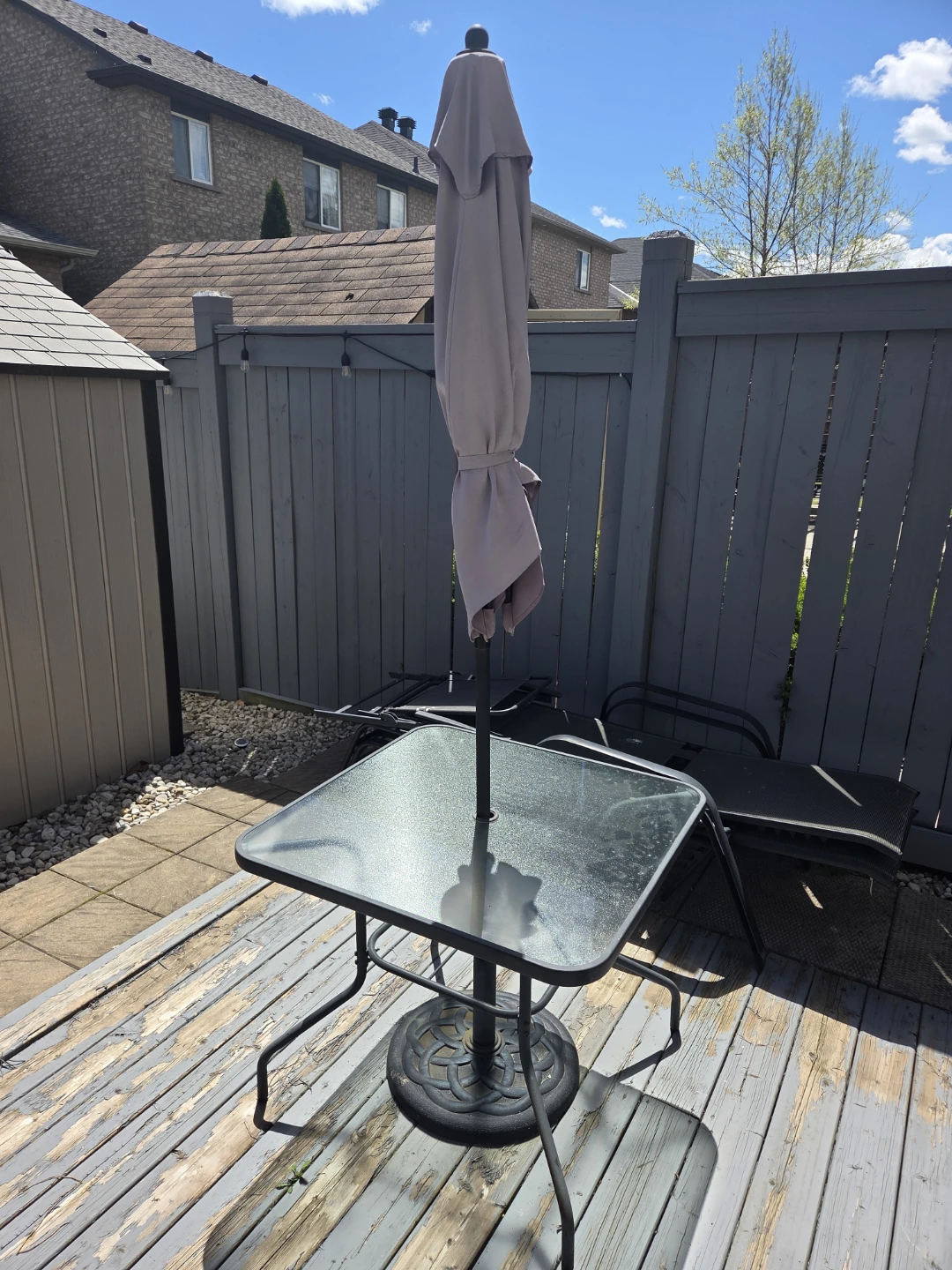 Glass Patio Table with Umbrella - photo 3