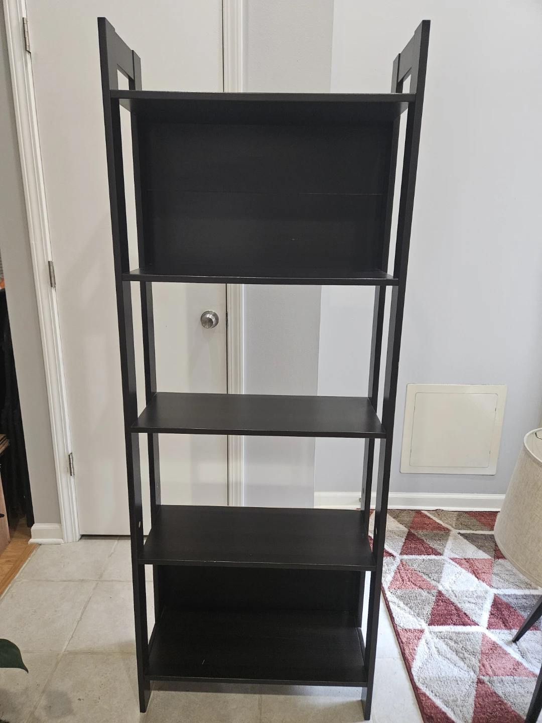 Black 5-Tier Ladder Bookshelf