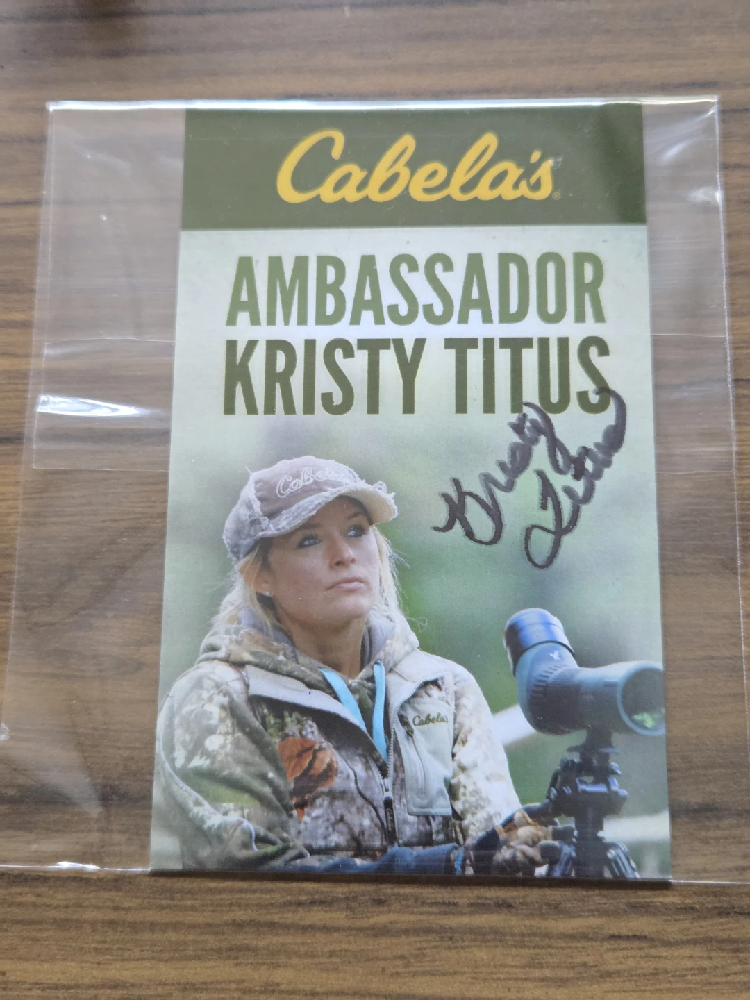 Autographed Kristy Titus Cabela's Ambassador Promo Card