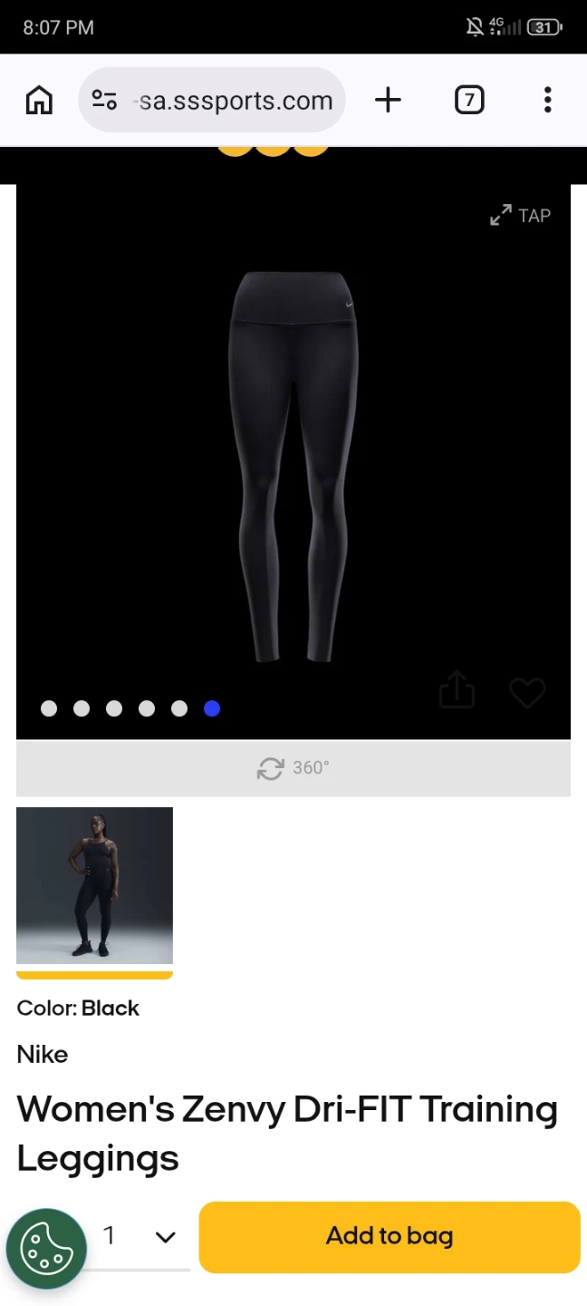 Nike Women's Zenvy High-Waisted 7/8 Leggings - Black - photo 3
