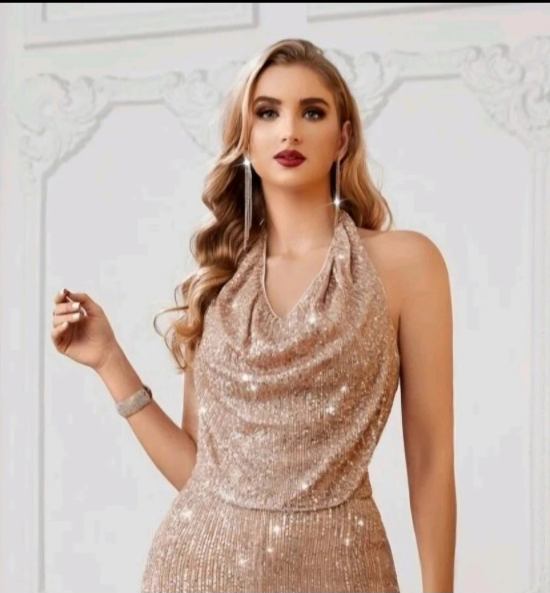 SHEIN Sequin Halter Top Size M